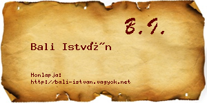Bali István névjegykártya